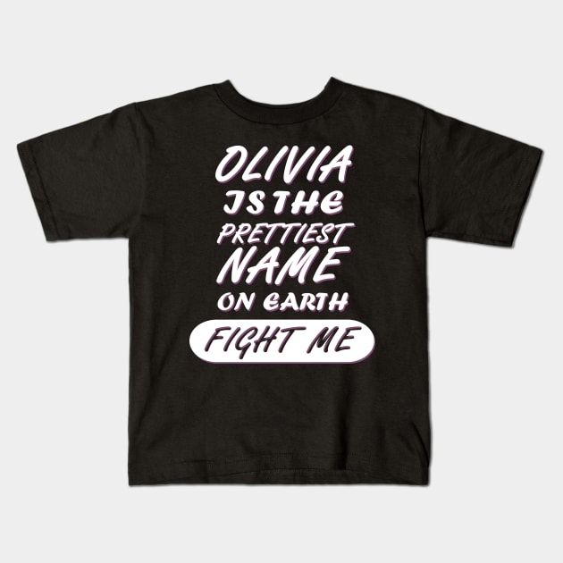 Olivia Girl's name birthday pregnant Kids T-Shirt by FindYourFavouriteDesign